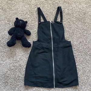 Dress overall suede with silver zipper